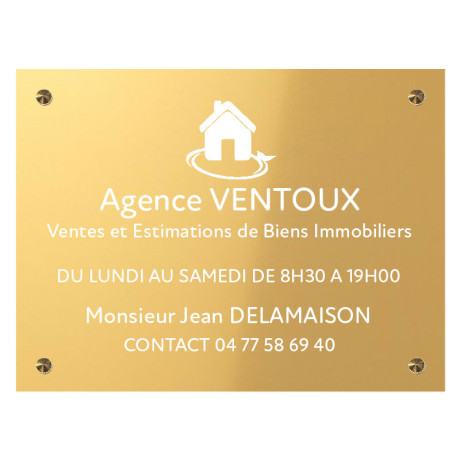 Gravure de Plaque en aluminium doré Avec son texte blanc 300 x 200 mm Gravure de Plaque en aluminium doré Avec son texte blanc 300 x 200 mm