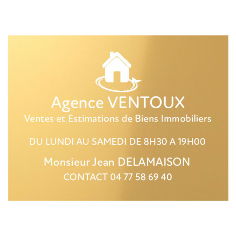 Gravure mécanique plaque aluminium or, texte blanc - 300x200m Gravure mécanique plaque aluminium or, texte blanc - 300x200m