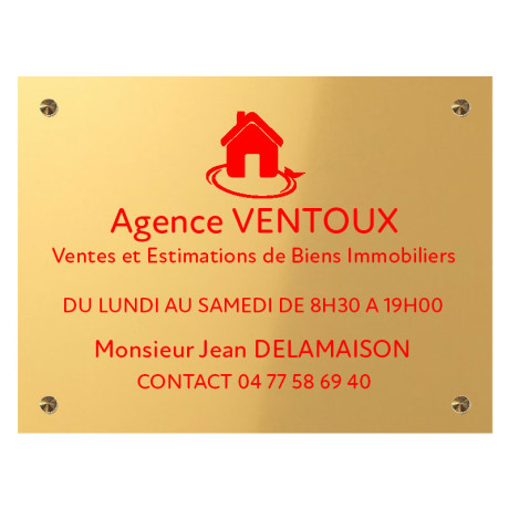 Gravure de Plaque en aluminium doré Avec son texte rouge 300 x 200 mm Gravure de Plaque en aluminium doré Avec son texte rouge 300 x 200 mm