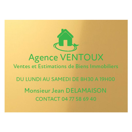 Gravure mécanique plaque aluminium or, texte vert avec logo vert Gravure mécanique plaque aluminium or, texte vert avec logo vert