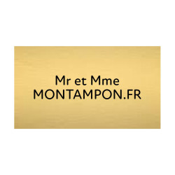 Plaque de porte : Or satin/ Noir