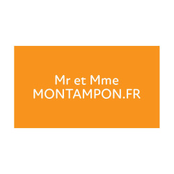 Plaque de porte : orange / blanc