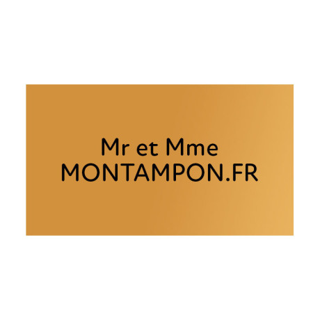 Plaque de porte : or bronze / noir Plaque de porte : or bronze / noir