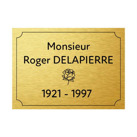 Plaques funéraires personnalisées avec Rose - Adhésive Plaques funéraires personnalisées avec Rose - Adhésive