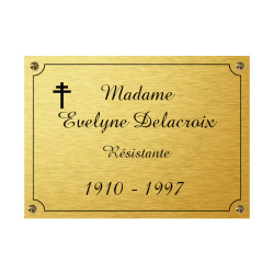 Plaques gravées funéraires personnalisées avec Croix de Lorraine