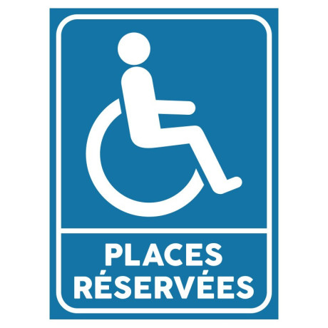 Plaque stationnement handicapés : Places réservées Plaque stationnement handicapés : Places réservées