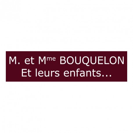 Plaque de boite aux lettres - Bourgogne