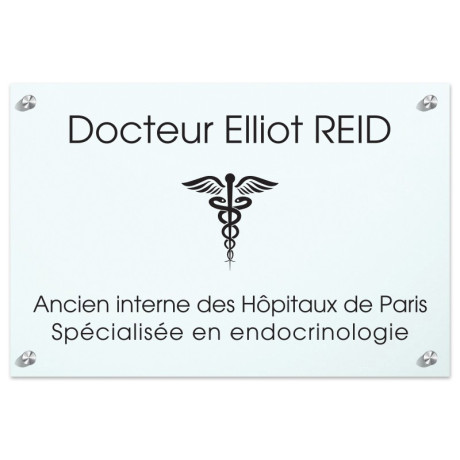 Plaque en plexiglas blanc avec texte noir Plaque en plexiglas blanc avec texte noir