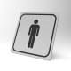 Plaque signalétique carrée : Toilettes hommes