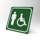 Plaque signalétique carrée : Toilettes homme handicapé