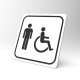 Plaque signalétique carrée : Toilettes homme handicapé