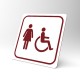 Plaque signalétique carrée : Toilettes femme handicapée