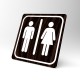 Plaque signalétique carrée : Toilettes hommes / femmes