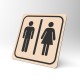 Plaque signalétique carrée : Toilettes hommes / femmes