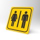 Plaque signalétique carrée : Toilettes femmes / hommes