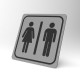 Plaque signalétique carrée : Toilettes femmes / hommes