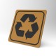 Plaque signalétique carrée : Recyclage 3
