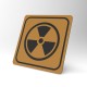 Plaque signalétique carrée : Danger radioactif