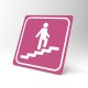 Plaque signalétique carrée : Escalier montant