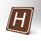 Plaque signalétique carrée : Lettre H