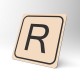 Plaque signalétique carrée : Lettre R
