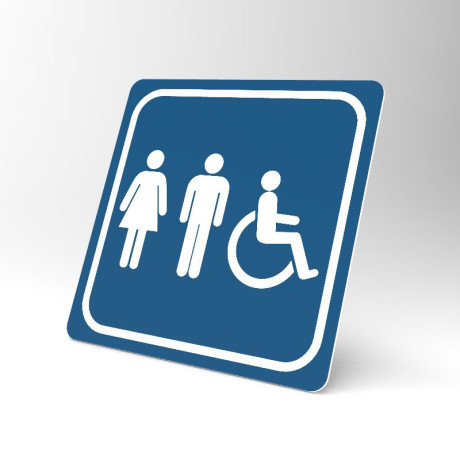 Plaque signalétique carrée : Toilettes mixtes handicapés Plaque signalétique carrée : Toilettes mixtes handicapés