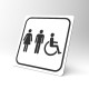 Plaque signalétique carrée : Toilettes mixtes handicapés