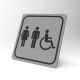 Plaque signalétique carrée : Toilettes mixtes handicapés