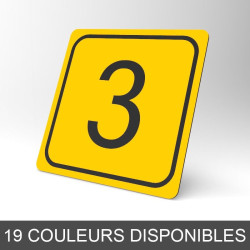Plaque signalétique carrée : Chiffre 3