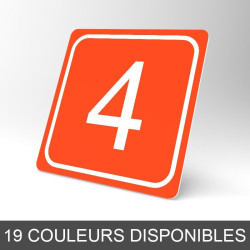 Plaque signalétique carrée : Chiffre 4
