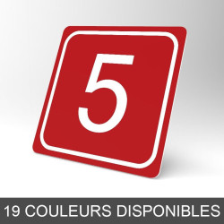 Plaque signalétique carrée : Chiffre 5