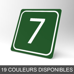 Plaque signalétique carrée : Chiffre 7