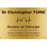 Plaque en aluminium doré avec texte noir