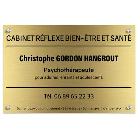 Plaque en aluminium doré sans logo