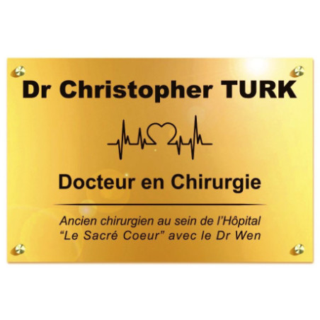 Plaque en laiton doré avec logo - modèle "Luxe"