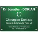 Plaque en aluminium vert avec texte blanc