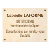 Plaque en bois mdf essence bouleau avec texte brun