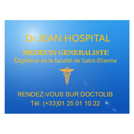 Plaque en plexiglas bleu avec texte doré Plaque en plexiglas bleu avec texte doré