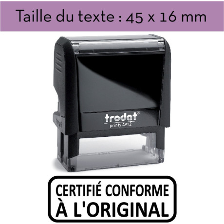Tampon "CERTIFIÉ CONFORME À L'ORIGINAL" XPrint Trodat 4912 à 28.90 € Tampon "CERTIFIÉ CONFORME À L'ORIGINAL" XPrint Trodat 4912 à 28.90 €